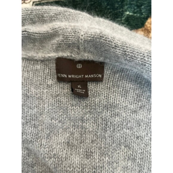 Women's Fenn Wright Manson Long Open Front Cardigan Sweater Gray Angora Size XL - Picture 7 of 7
